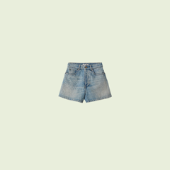 Light-wash denim shorts